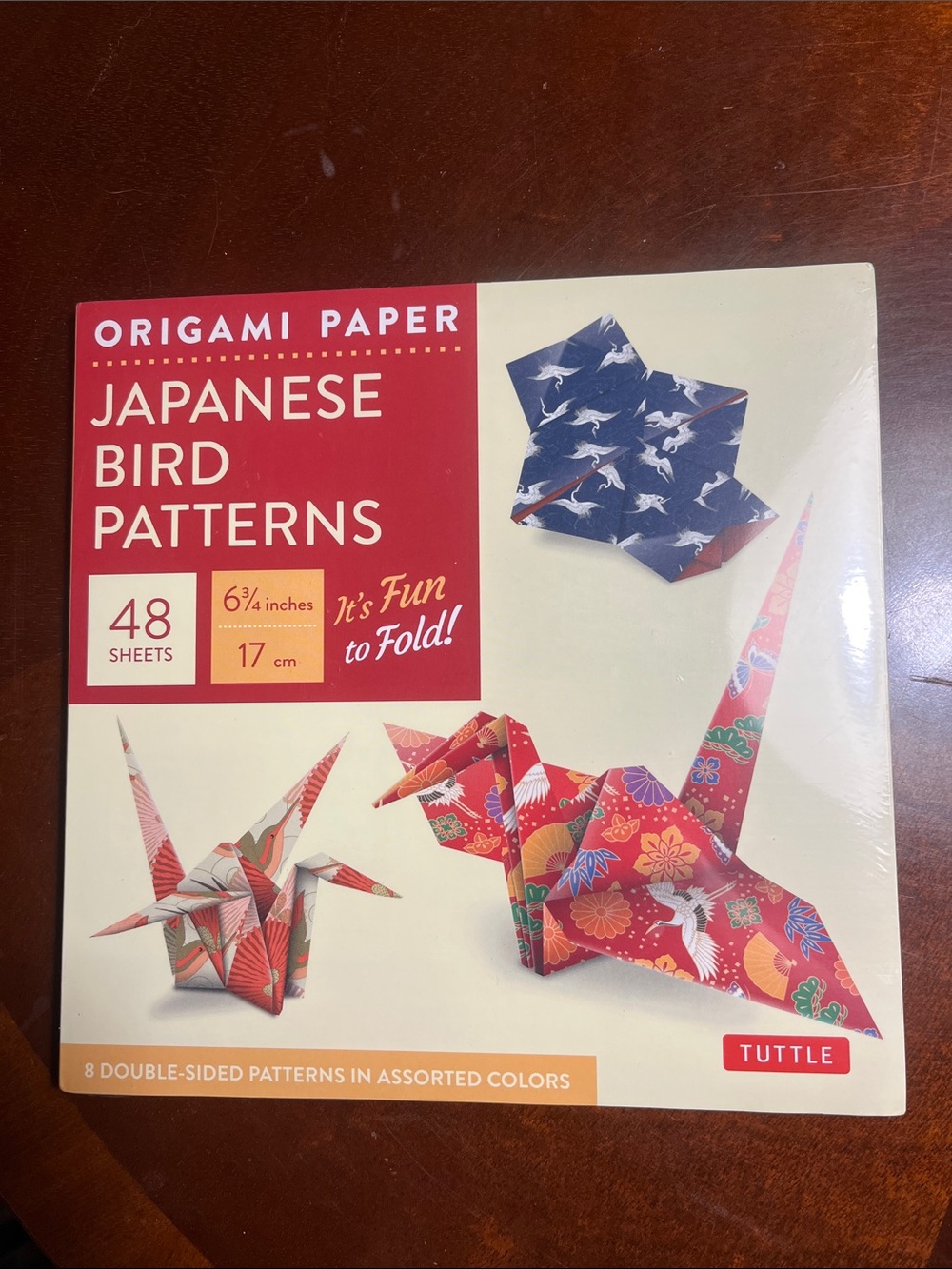 Japanese Bird Pattern and Origami Paper - Red & Assorted